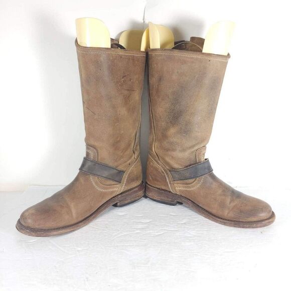 FREEBIRD BY STEVEN Women's CRSBY US 8 Brown Distressed BIKER MOTO BOOTS - Picture 4 of 15